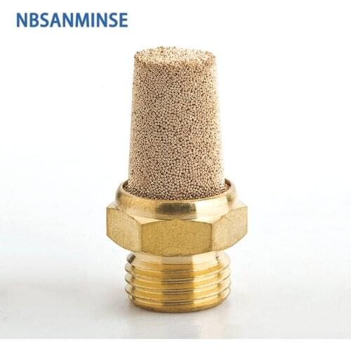 Muffler Pneumatic air Silencer 1-1/4 1-1/2 2 10Pcs/Lot Brass Silencer 10Bar NBSANMINSE