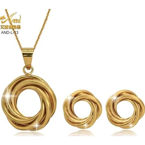 Necklace Sets Pendant Jewlery Set Wedding Earring Bridal Accessories Gold Plated Fashion Luxury Designer Nigerian Korean Jewelry