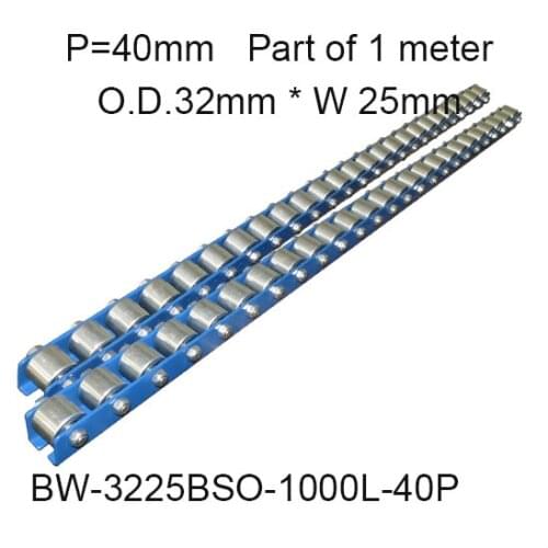 Blue frame cutting wheel conveyor 40 Pitch / Wheel O.D. 32mm * Width 25mm heavy loading for automation equipment factory supply
