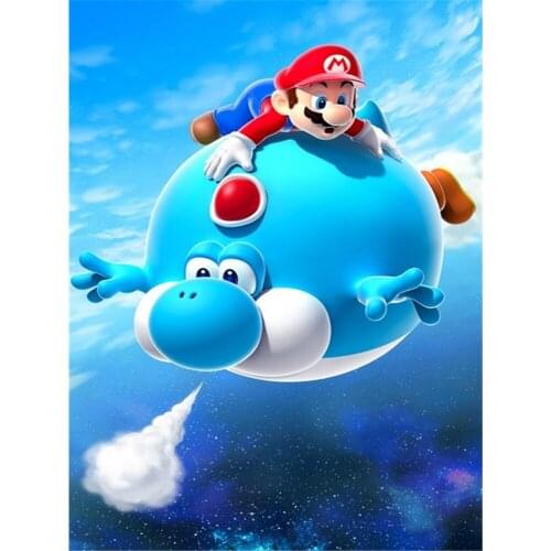 Carton Mario DIY Cross Stitch Embroidery 11CT Kits Craft Needlework Set Printed Canvas Cotton Thread Home Dropshipping