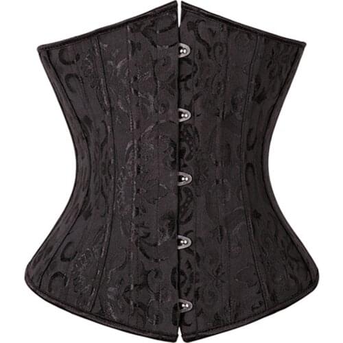 X 28 Steel Boned Waist Cincher Corsets and Bustiers Corset Underbust Gothic Corselet Sexy Body Shaper Black White espartilho