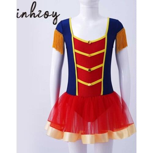 Girls Ringmaster Dress Circus Costume Dress Showman Leotard Cosplay Dance Costume