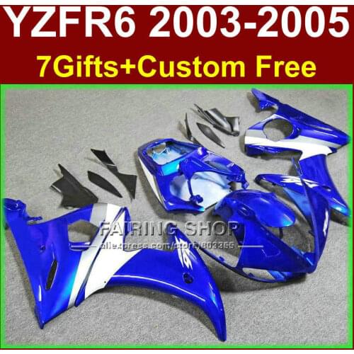 Injection molding for YAMAHA fairings YZF R6 2003 2004 2005 blue fairing kit r6 03 04 05 W7IU