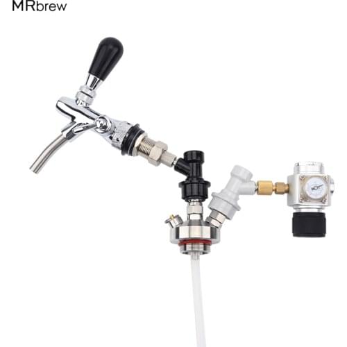 Stainless Steel 304 Mini Keg Tap Dispenser with Adjustable beer tap faucet and Mini CO2 Regulator (0-30psi)