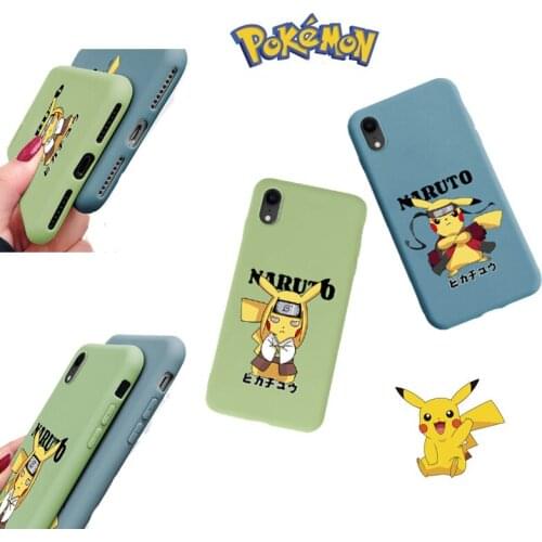 Pokemon Pikachu Fashion Silicone Phone Case for IPhone 7 8Plus X Xr Xs Max 11 12 Promax Cartoon Anime All-inclusive Soft Case
