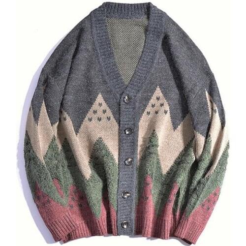 Mens Sweaters Casual Autumn Winter Knitted Sweater Cardigan Hip Hop Knit Cardigan Men Sweater Jacket top