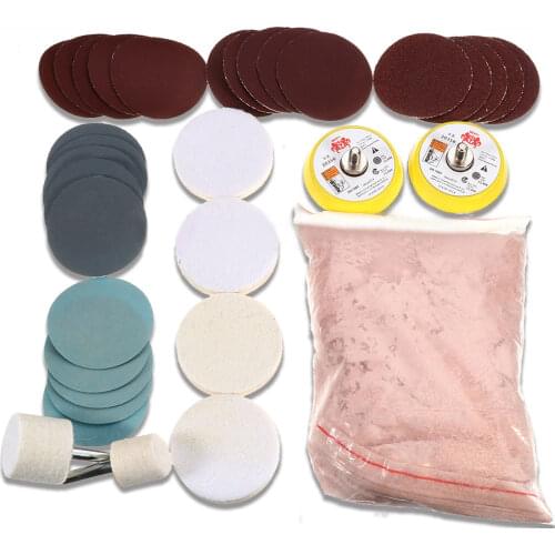 Auto Deep Scratch Removal Set Glass Polishing Tools Kit For Car Repairing With Cerium Oxide, Sand Disc, Wool Polishing Pad, Felt
