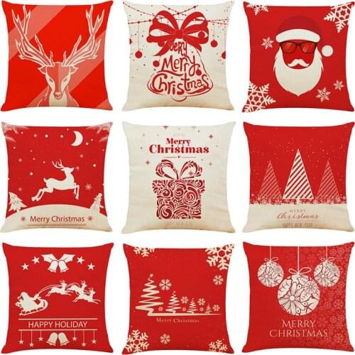 Christmas elk Red Plaid Pillow cushion covers decorative christmas decorations for sofa home decor Throw pillow case cover 45x45