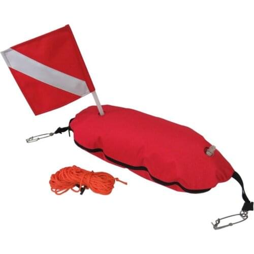 Nylon Torpedo Buoy Float Flag Below Diver Scuba Diving Spearfishing Dive Sign