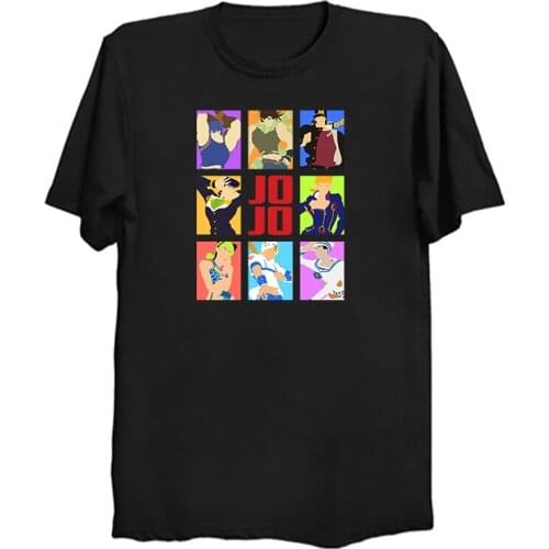 New Anime JoJos Bizarre Adventure T-shirt Male Clothes Fashion Kujo Jotaro Bruno Bucciarati T Shirt Harajuku Men Clothing