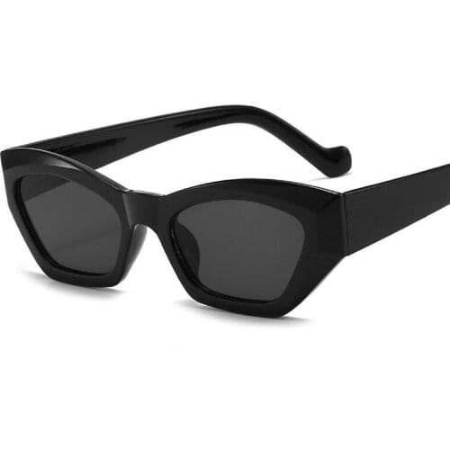 Vintage Black Square Sunglasses Women Luxury Brand Small Rectangle Sun Glasses Female Gradient Clear Mirror Oculos De Sol