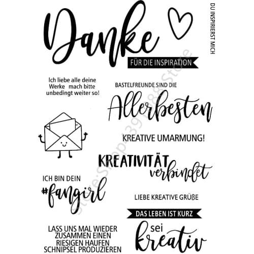 German Words Transparent Clear Silicone Stamp/seal for DIY Scrapbooking/ Album Decorative Clear Stamp Sheets ST0146