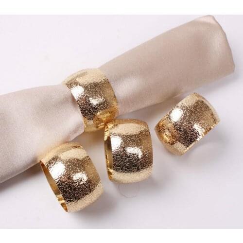 Euro hotels napkins ring mouth cloth napkins golden plating metal ring napkin ring wholesale