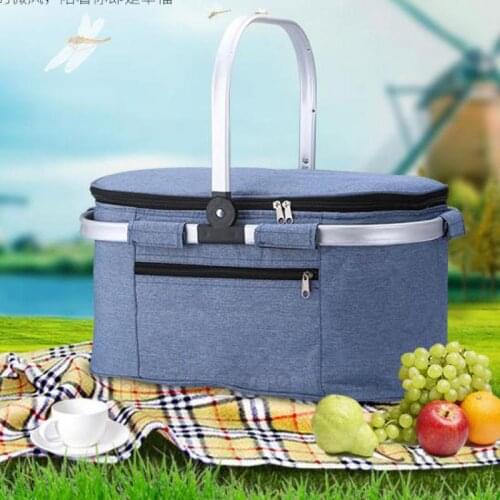 Ice Baohu Outside Picnic Basket Multifunctional Insulation Basket On-board Portable Take-away Fast Food Lunch Bag Folding