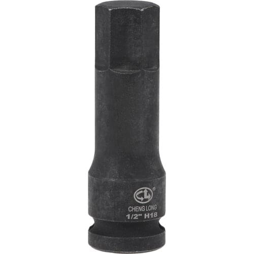 Uxcell 1/2-Inch Drive x 18mm Impact Hex Bit Socket, Metric 3" Length, Cr-Mo