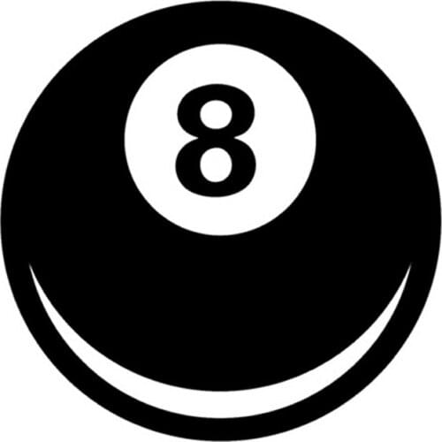 10*10CM Magic Eight Ball Vinyl Sticker Decal Car Window Glass Bumper Personality Decorative Stickers Sliver/Black C4-0191