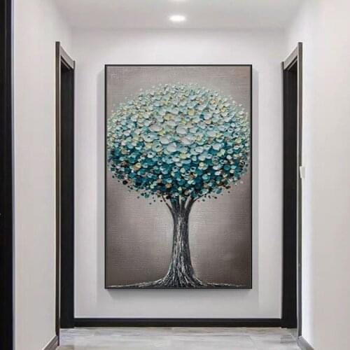 Handmade Nordic Style Vintage Tree Oil Paintings Wall Decor Pictures Canvas Wall Art Decoration Paintings For Home Living Room