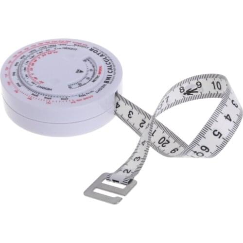 BMI Body Mass Retractable Tape 150cm Measure Calculator Diet Weight Loss Tape D0UE