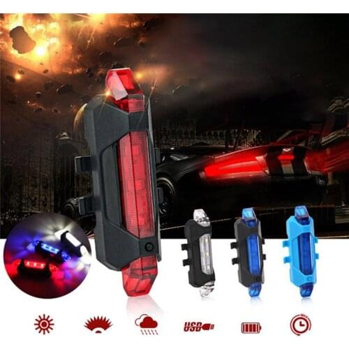 Bicycle Bike Light LED Taillight Rear Tail Safety Warning Cycling Portable Light USB Style Rechargeable Bike Accessories Hot