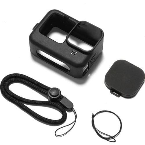 For Go Pro Hero 9 Black Silicone Case Anti-drop Protective Shell With Lens Cover Cap For Gopro Hero 9 Black Camera Accessories