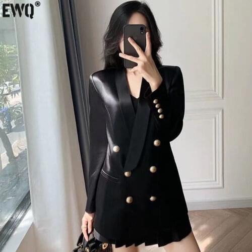 [EWQ] 2021 Fashion Clothes New Autumn Autumn Ol Solid Blazer Women Long Sleeve Slim Coat Top Female Multicolor Party Suit 16W574