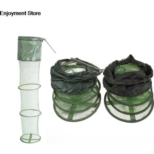 1.5M 4 Layers Collapsible Fishing Basket Dip Net Fishing Cage to Keep Fish Alive in the Water Fishing Accessories Tool