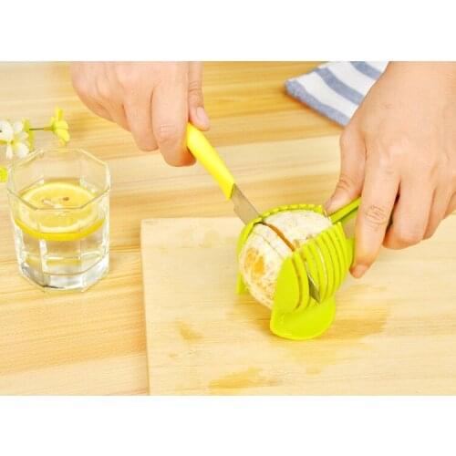 1PC Tomato Slicer Fruits Cutter Stand Tomato Lemon Cutter Utensilios De Cozinha Assistant Lounged Shreadders Slicer KX 023