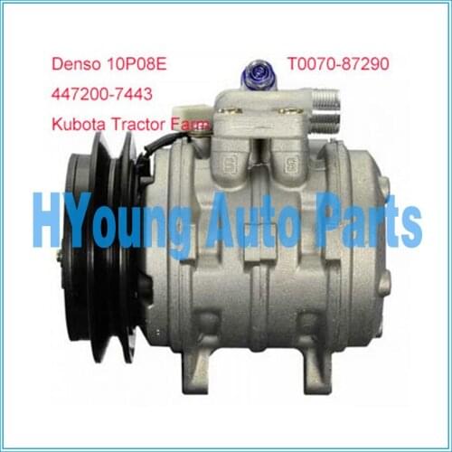 10P08E AC Compressor for Kubota Tractor Farm PN#T0070-87290 447200-7443