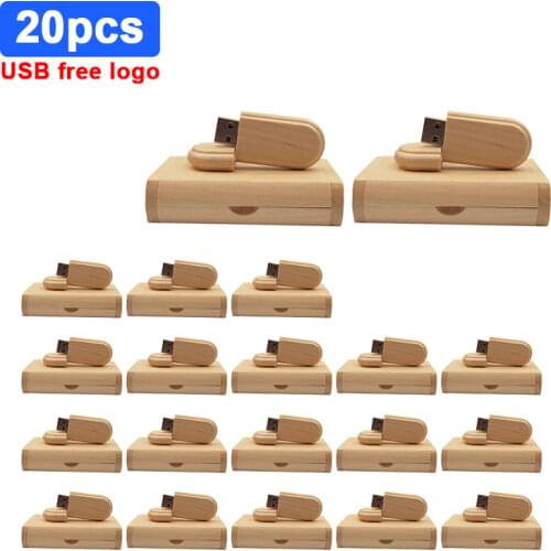 20pcs custom engraved LOGO wooden USB 2.0 USB thumb pen drives 4GB 8GB 32GB 64GB 128GB (free customized logo) memory stick gift