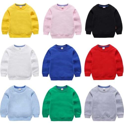2021 Spring New Baby Boys Girls Pure Color Long Sleeve High Quality Cotton Soft Clothes Casual Kid Tops Childrens Outfits 2-6Y