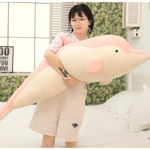Hot large plush dolphin toys stuffed sea animal cute girls dolls soft baby sleeping pillow christmas birthday gift for children