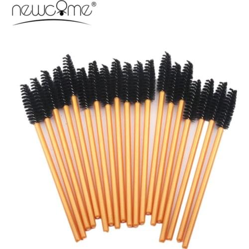 50/100pc Eyelash Golden Brush Applicator Makeup Brush Eyelash Extension Disposable Mascara Wand Lashes Durable Eyelashes Brush