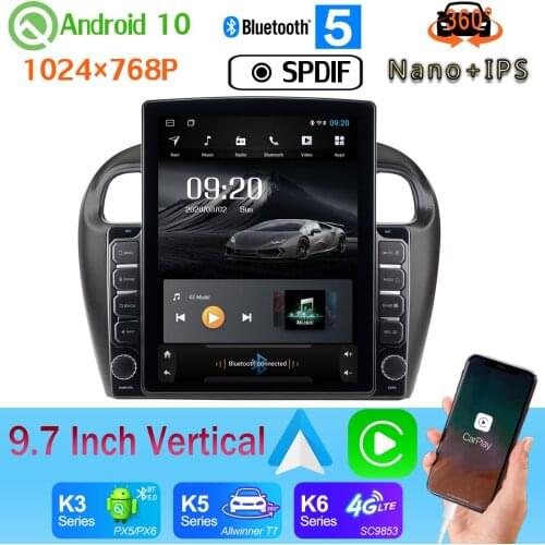 9.7" Vertical Tesla Android 10.0 Car Media Radio GPS PX6 4+64G For Mitsubishi Mirage Attrage GT G4 2012-2018 360 Camera CarPlay