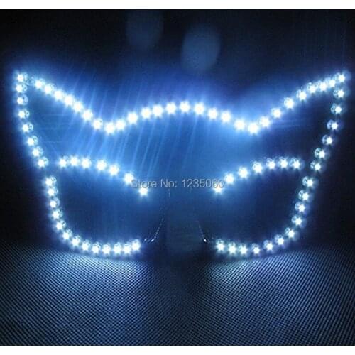 Free Shipping Fashion white led glasses Presley glasses Elvis glasses party glasses christmas decoration