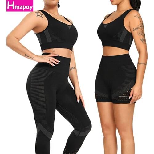 Seamless Yoga Suit Sportswear Ladies Sports Bra Fitness High Waist Leggings Yoga Legging Shorts Running Workout Fitness Clothes