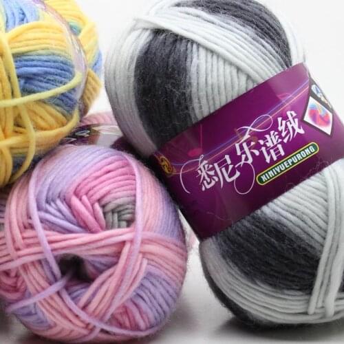 Retail Worsted 100g/ball Colorful Section-dyed Yarn Soft Baby Cashmere Cotton Yarn Hand Knitting Crochet Thread FZ25