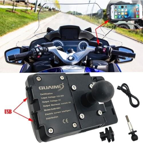 For BMW R1200RT R1200 RT 2010-2017 R1250RT R1250 RT 2019 Motorcycle USB Charger Mobile Phone Holder Stand Bracket 4.0-6.3 inches