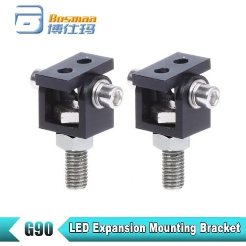 BOSMAA 2sets G90 Hole 8mm Universal Motorcycle LED Headlight Expansion Mounting Bracket Driving Lamp Holder Clamp Bracket