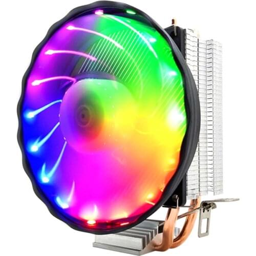 120mm CPU Cooler 2 Heat Pipes PWM 4Pin RGB PC Quiet Fan Intel LGA 2011 1150 1151 1155 X79 X99 AMD AM4 AM3 CPU Cooling Fan
