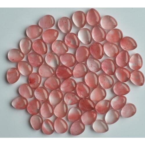 2020 Hot sell top quality Watermelon red stone drop CAB CABOCHON 8x10mm beads for jewelry making 50pcs/lot Wholesale free