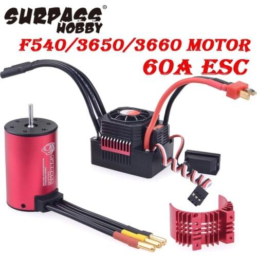 RC Car 1:10 Parts 3650 3660 F540 3000KV 3500KV 3100KV 3600KV 5200KV 3930KV 4500KV 4370KV 4200KV Brushless Motor 45A 60A ESC