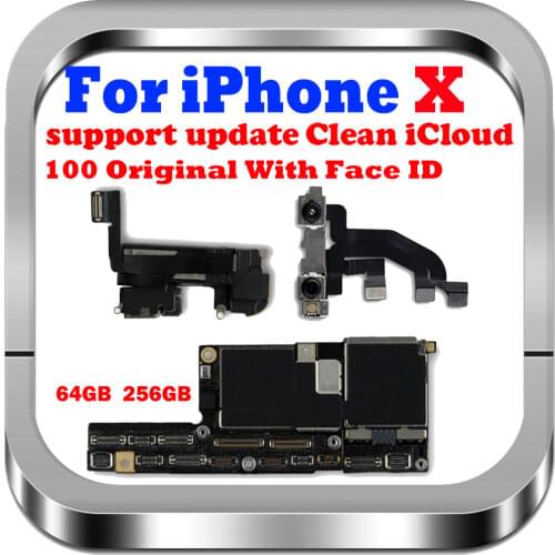 Free iCloud 64GB 256GB With Face ID/No Face ID for iPhone X Motherboard Unlocked,100% for iphone X Logic board LL/A USA Version