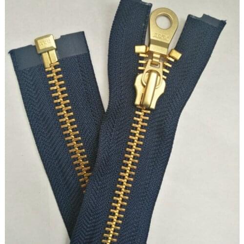 2 PCS/LOT YKK Metal Zipper Dark Blue Single OPEN END HEAVY DUTY FOR Leather COAT Jacket Instant Repair Tailor Sewing Accessory