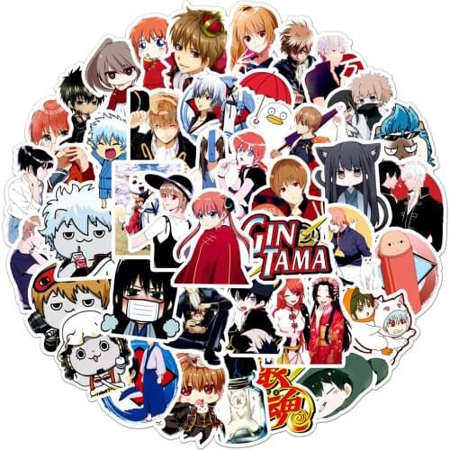 10/50Pcs Funny Anime GINTAMA Stickers Cartoon Toys for Children Motorcycle Luggage Laptop Bicycle Skateboard Pegatinas Sticker