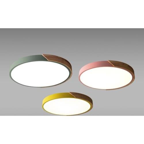 Nordic Simple Macaron Acrylic Cealing Lamps Log Ultra-thin Roof Ceiling Lighting Kitchen Circular LED Living Room Bedroom Lamps