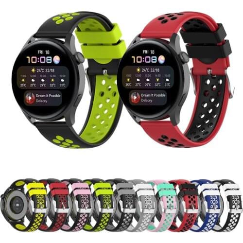 New Silicone 22MM Wristbands For Huawei watch GT2 pro ECG Breathable Bracelet For Huawei Watch GT2 46MM Honor watch GS PRO Strap