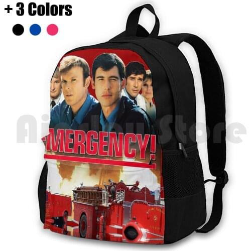 Retro Vintage 70S Drama Emergency! Tribute Outdoor Hiking Backpack Waterproof Camping Travel Emergency 70S Retro Vintage