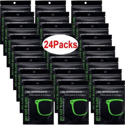 24Pcs Reusable Anti-Fog Wipes Glasses Pre-moistened Antifog Lens Cloth Defogger Eyeglass Wipe Prevent Fogging for Glasses ^_