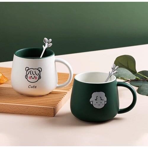 Cute Ceramic Mug Creative Personality Couple Drink Milk Coffee Cup Home Office Breakfast Tea Cup Girl Boy Gift Coffee Mugs