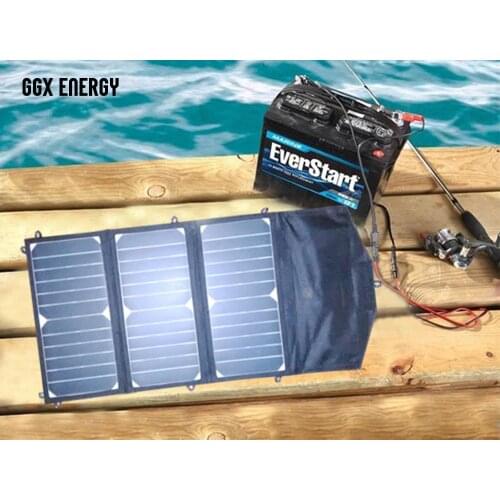 21 Watt Folding Solar Panel with 10 Amp Solar Controller+12V Car/Boat/Yacht/Jetski Battery Charger+Phone/Laptop Charger